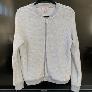 Juicy Couture Silver Full Zip Cardigan Sweater Jacket, Size M